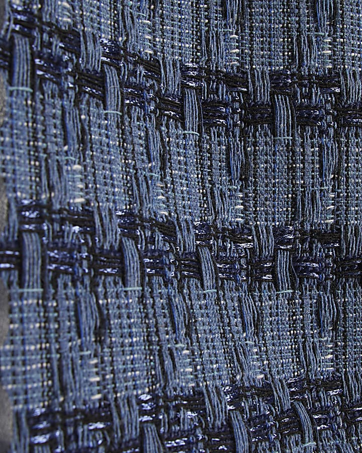 Blue Boucle Scallop Mini Skirt