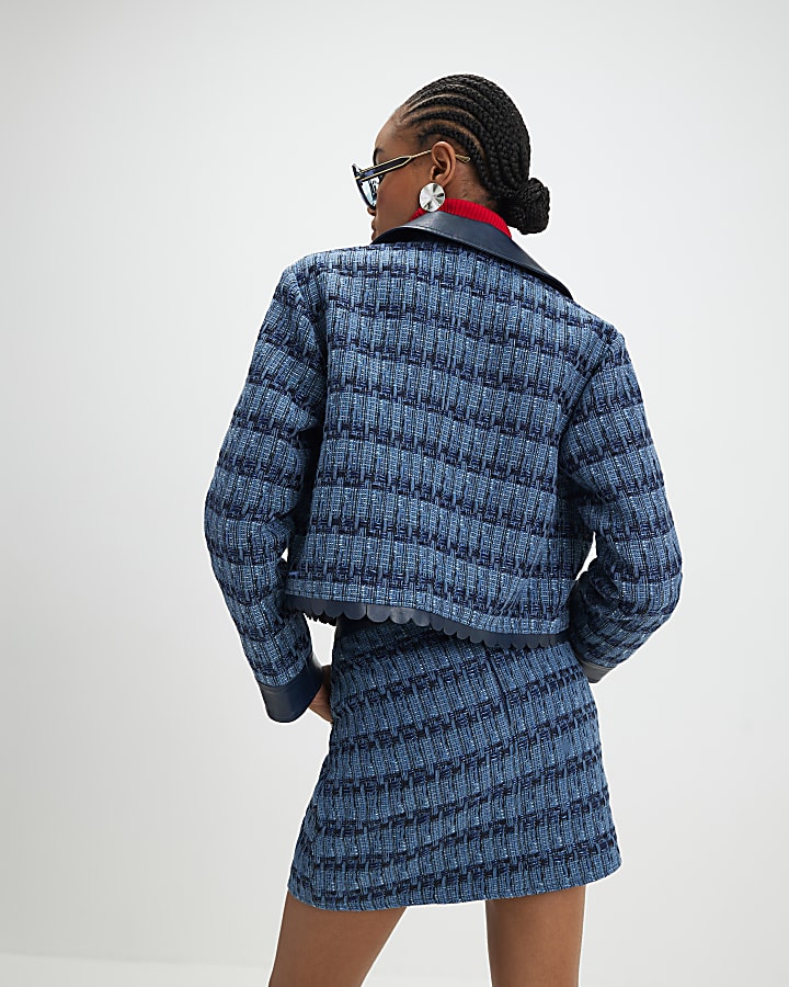 Blue Boucle Scallop Trophy Jacket