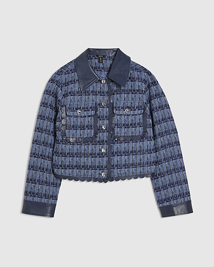 Blue Boucle Scallop Trophy Jacket