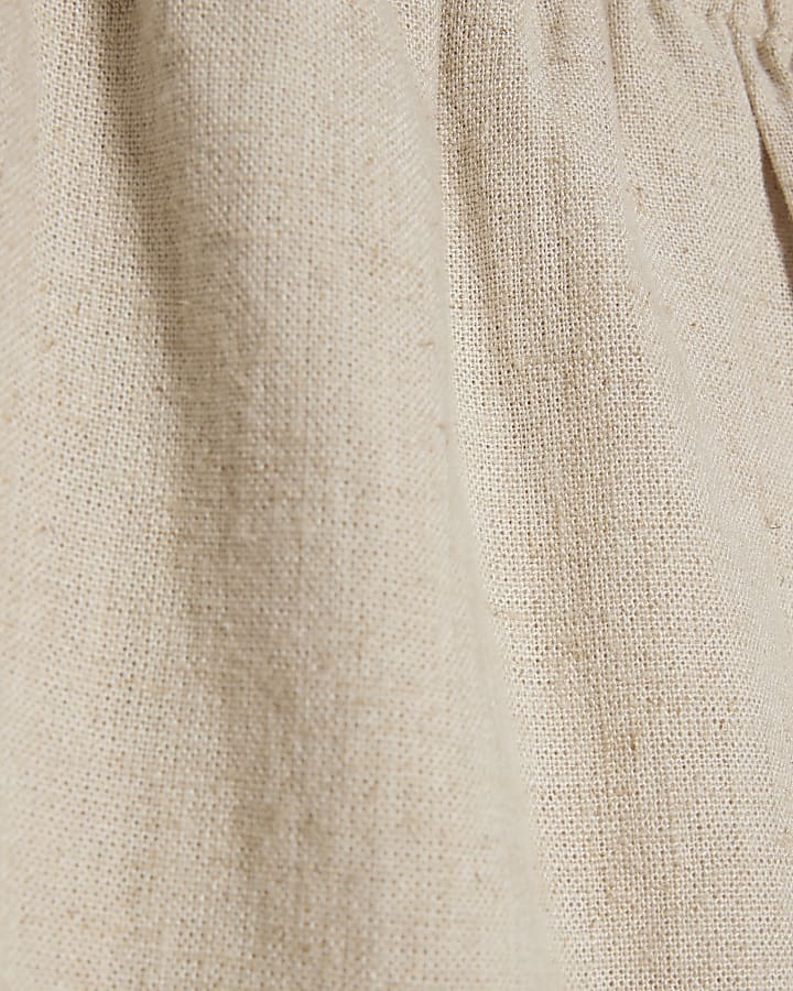 Black Linen Blend Wide Leg Trousers