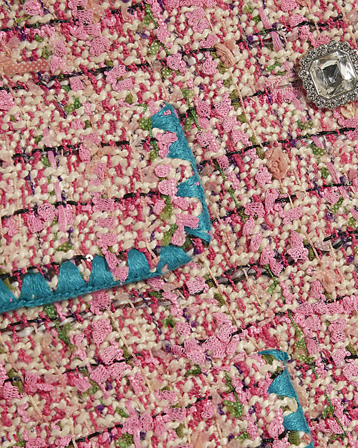 Pink Whipstitch Boucle Trophy Jacket