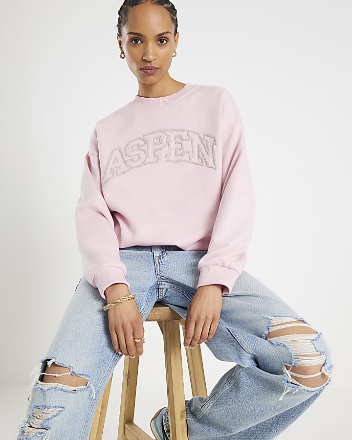 Pink Long Sleeve Aspen Sweatshirt