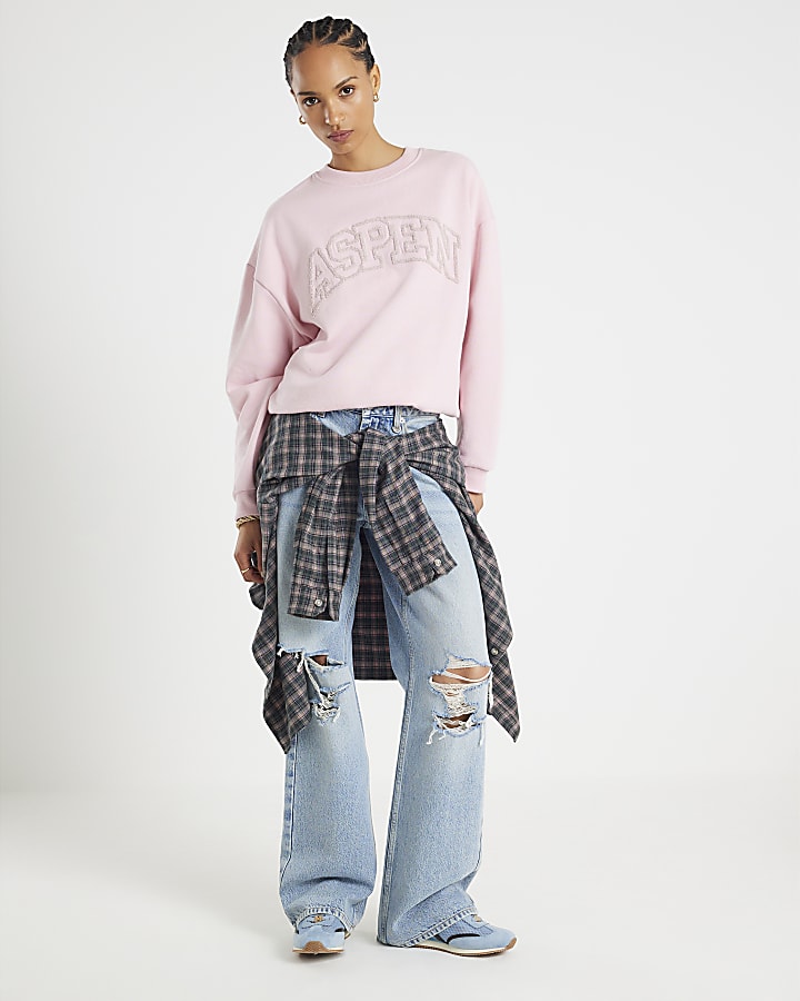 Pink Long Sleeve Aspen Sweatshirt
