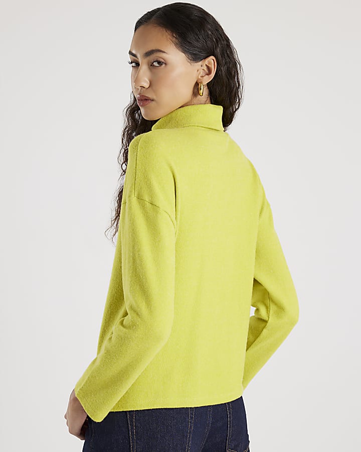 Green Long Sleeve Cosy Gold Detail Top