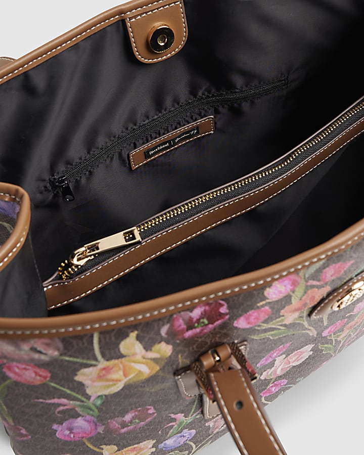 Brown Monogram Floral Wallet and Shopper bag