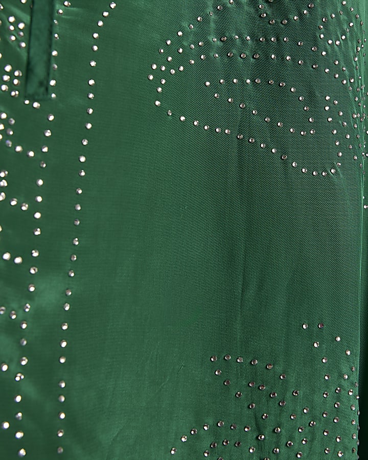 Green Embellished Kimono Top