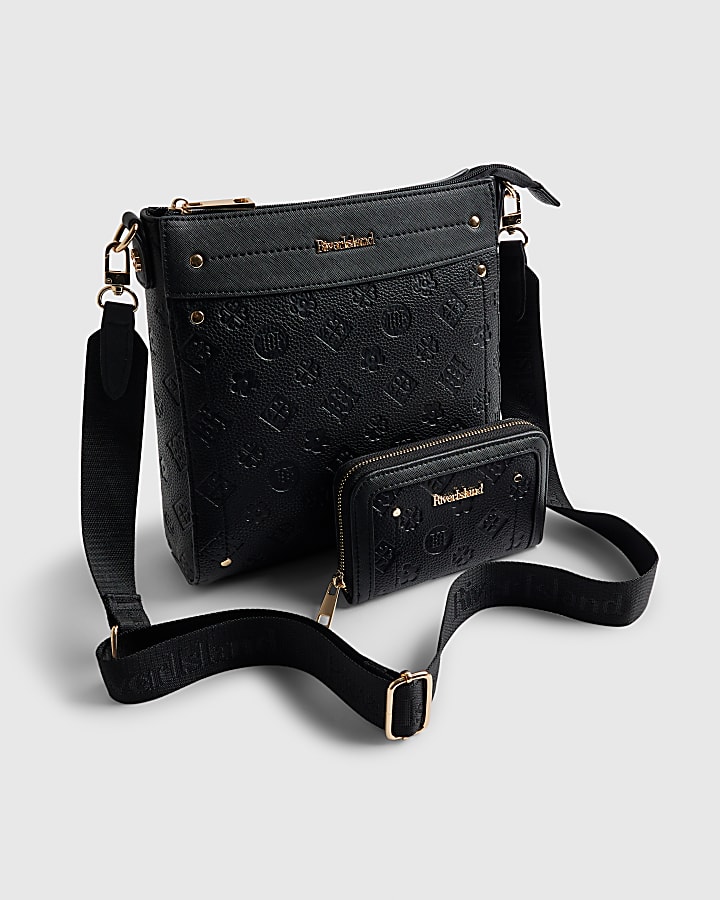 Black Monogram Messenger Bag Bundle