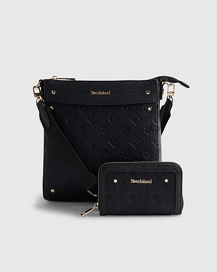 Black Monogram Messenger Bag Bundle