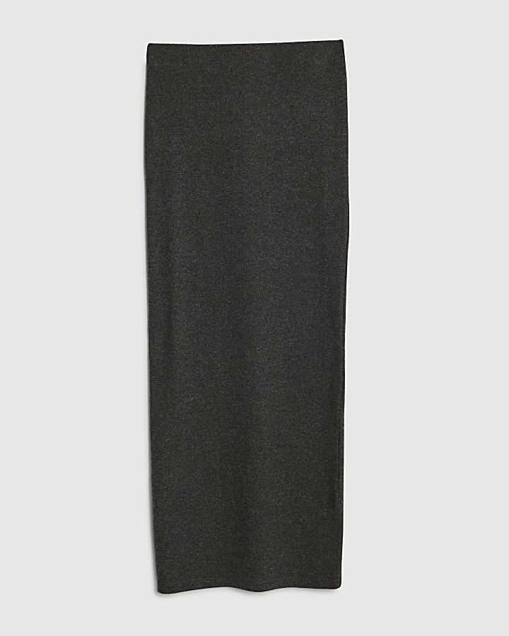 Grey Cosy Midi Skirt