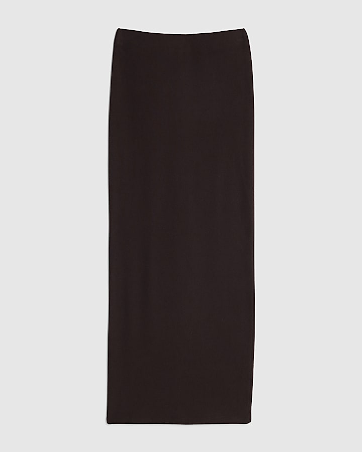 Brown Cosy Midi Skirt