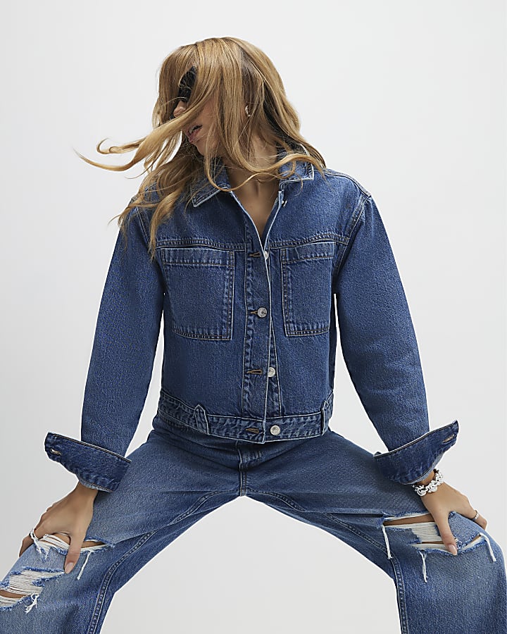 Blue Denim Long Sleeve Pocket Jacket