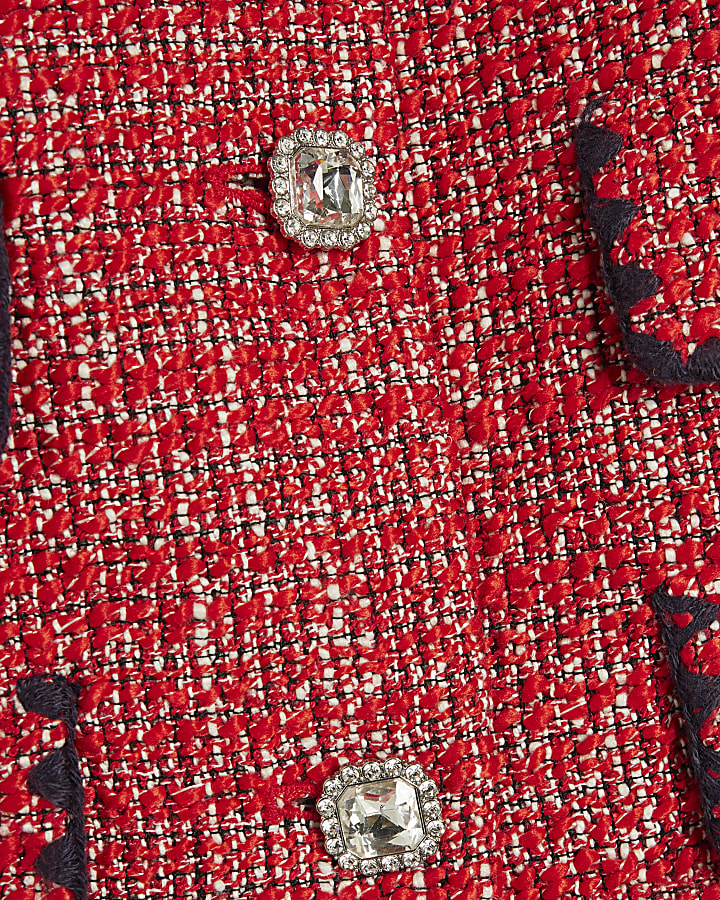 Red Whipstitch Boucle Trophy Jacket