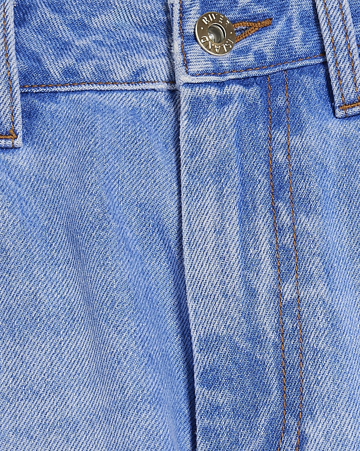 Blue Relaxed Straight Leg Jeans