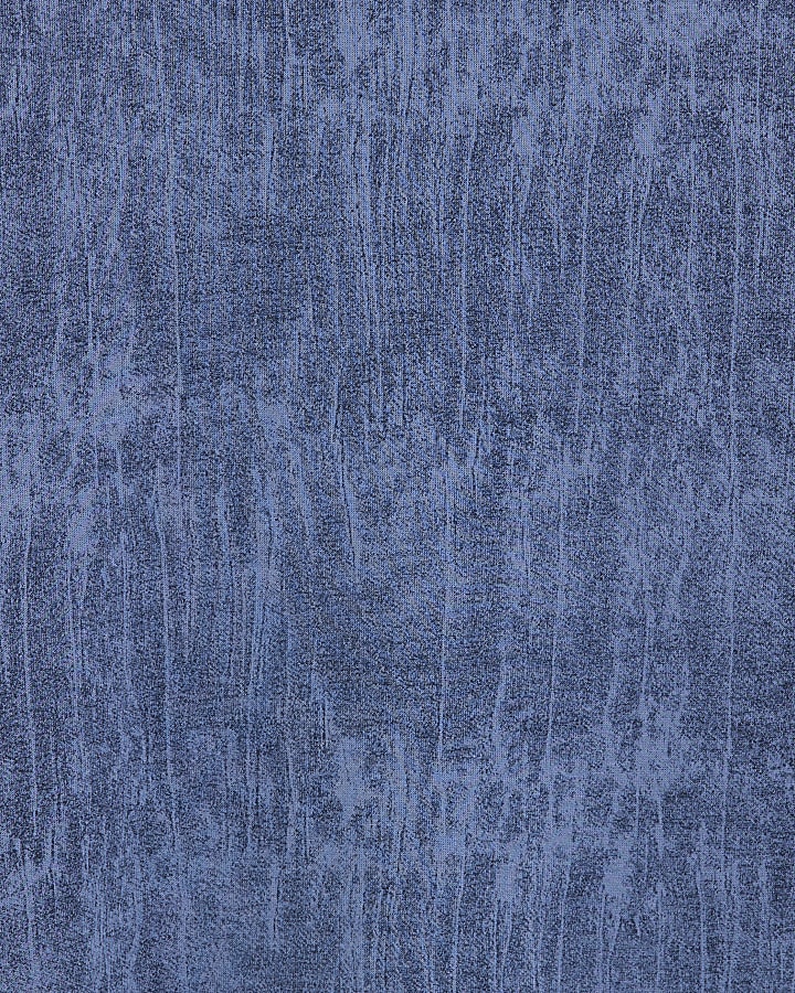 Blue Premium Crinkle Effect Boxy Fit T-shirt