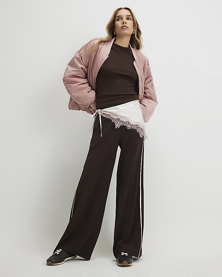 Brown Side Stripe Joggers