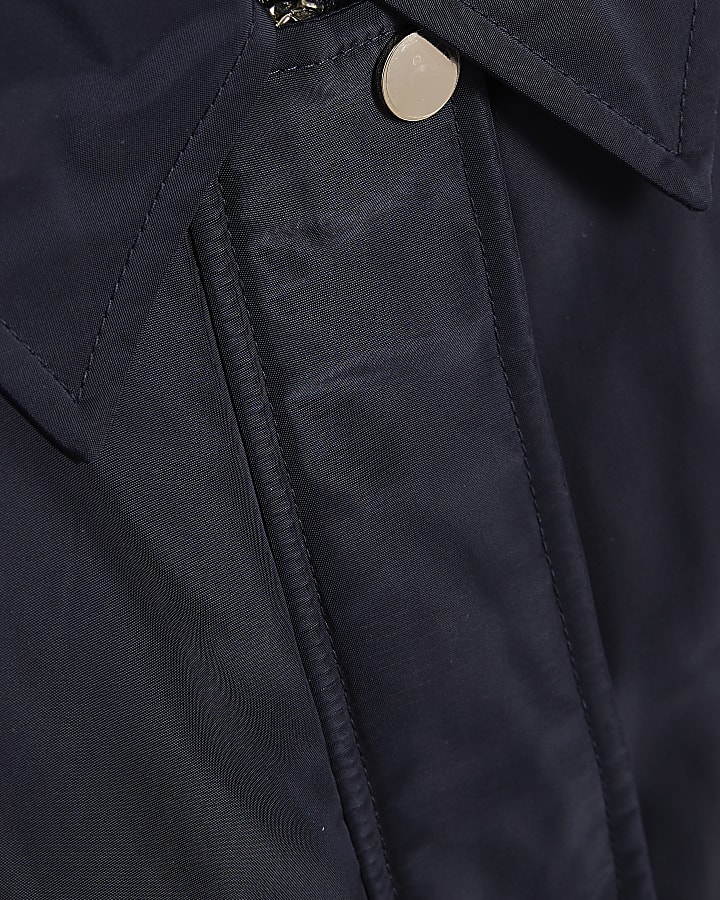 Navy Bubble Hem Jacket