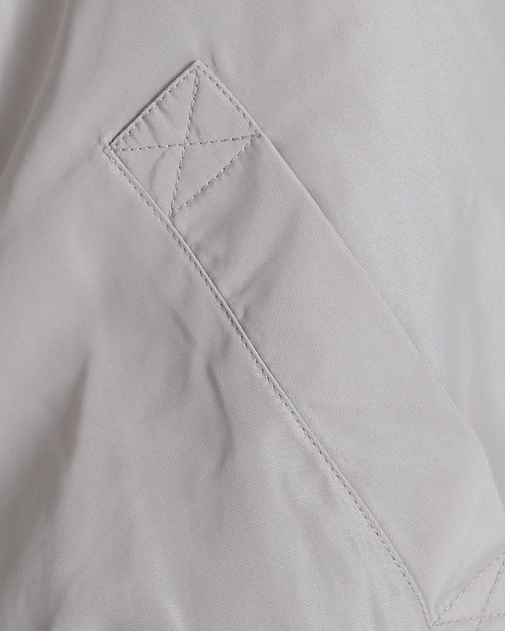 Grey Collared Bubble Hem Jacket