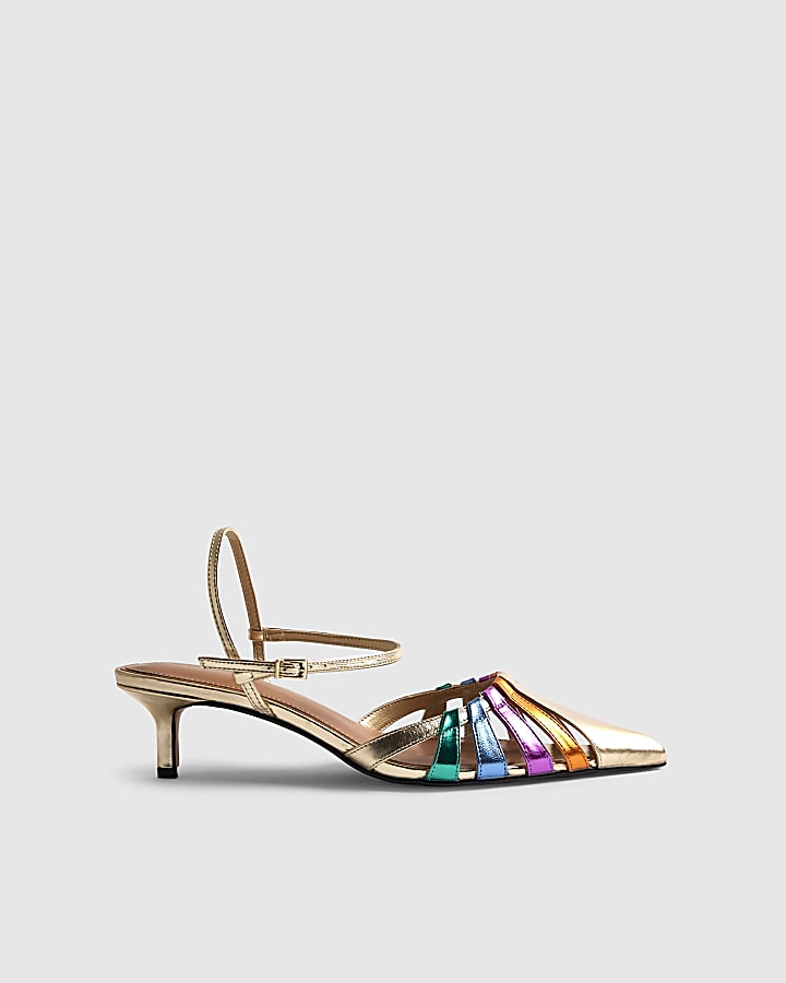 Multi Colour Caged Court Heels