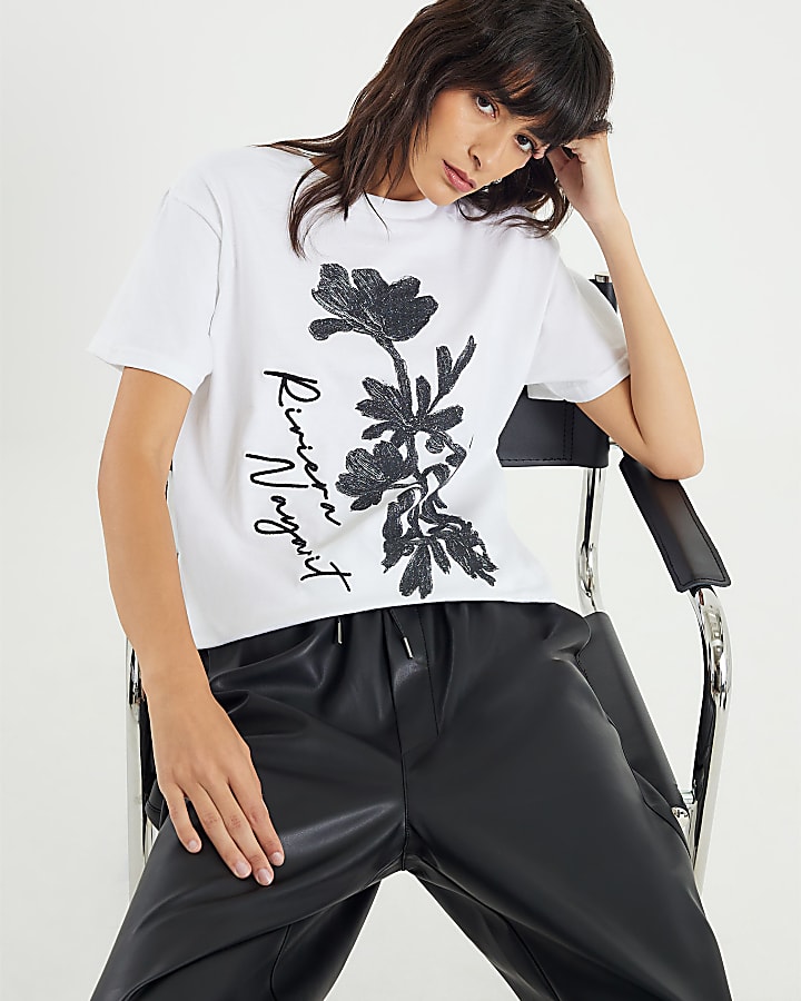 White Riveria Floral T-Shirt