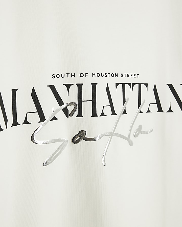 White Manhattan Premium T-shirts