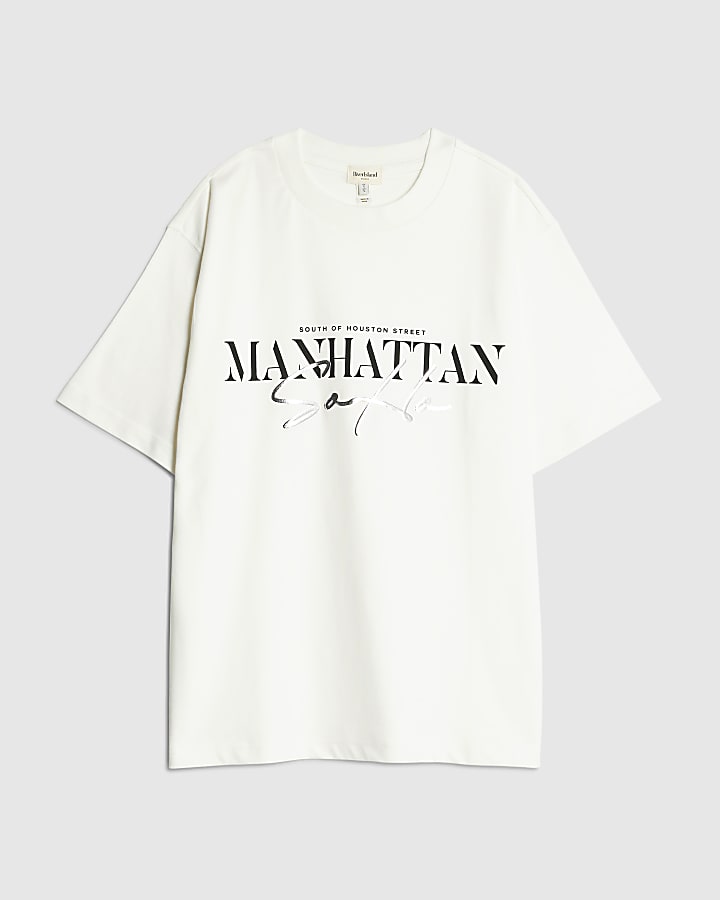 White Manhattan Premium T-shirts