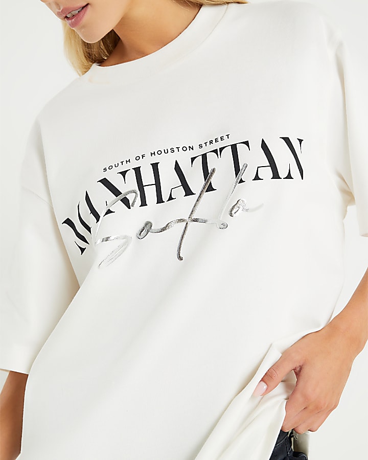 White Manhattan Premium T-shirts