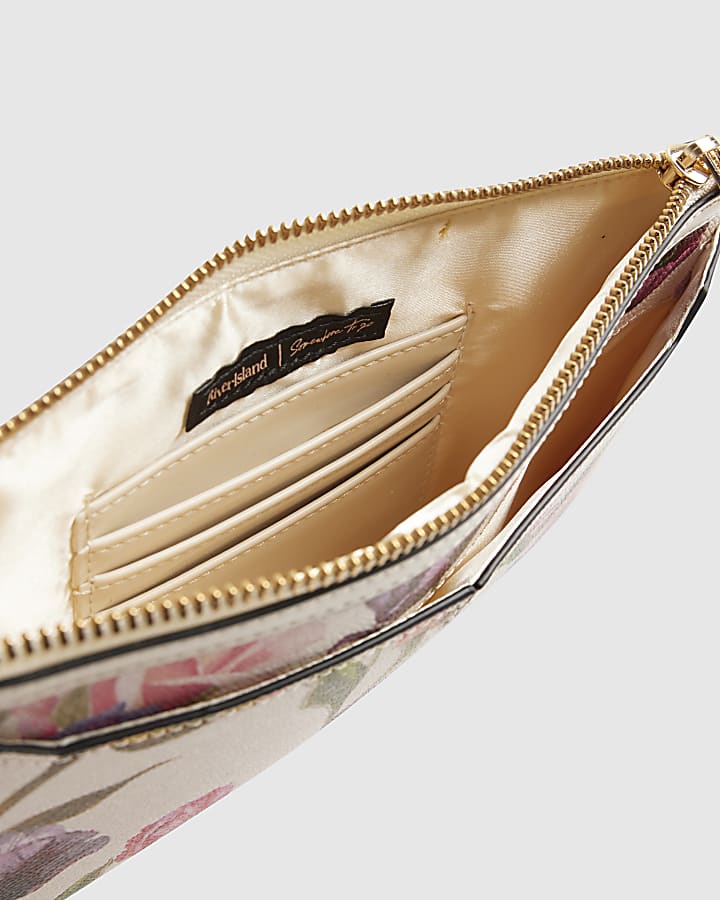 Cream Floral Travel Wallet Bundle