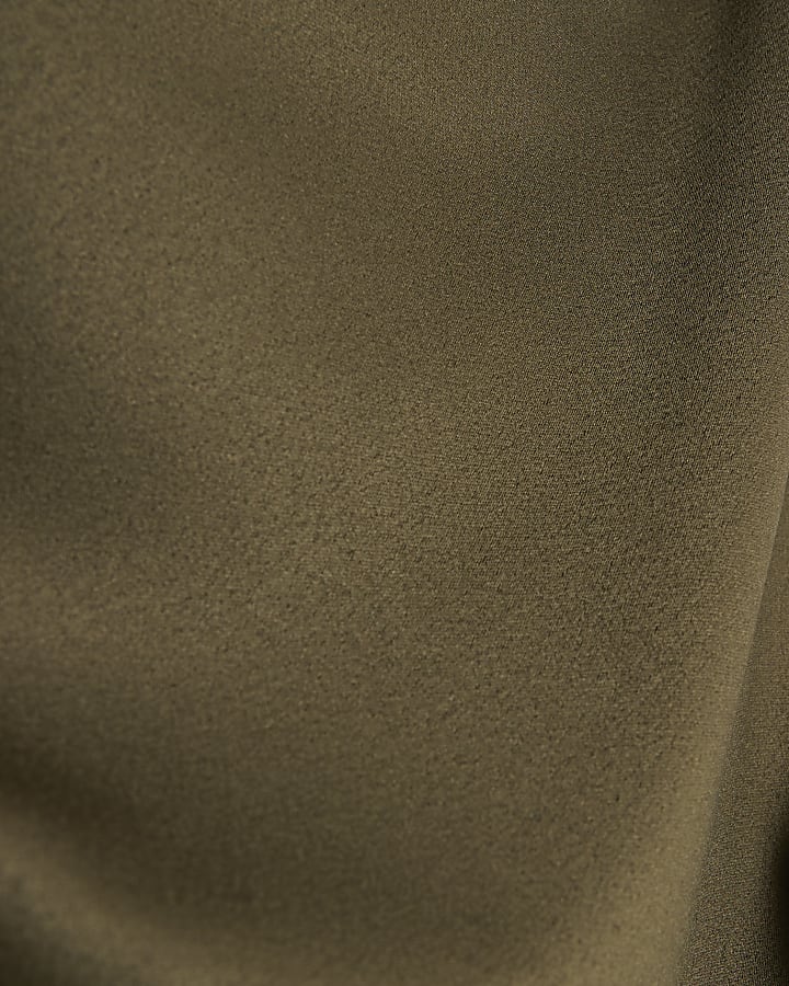 Khaki Slash Neck Maxi Dress