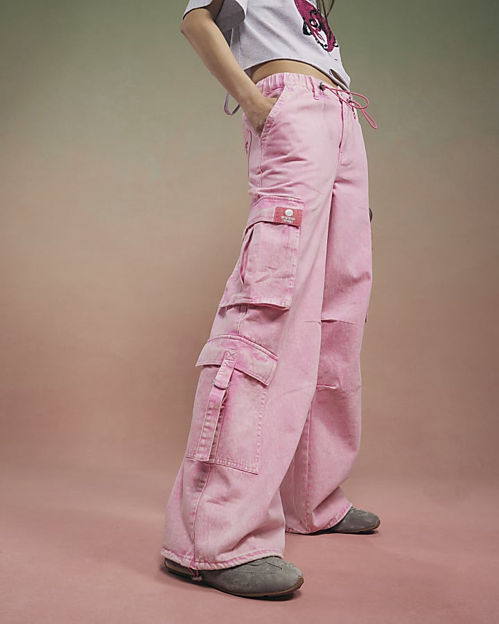 Pink Year Zero High Rise Cargo Jeans