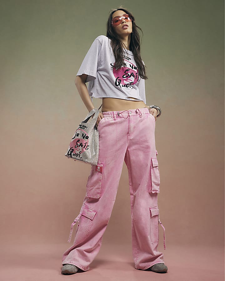 Pink Year Zero High Rise Cargo Jeans