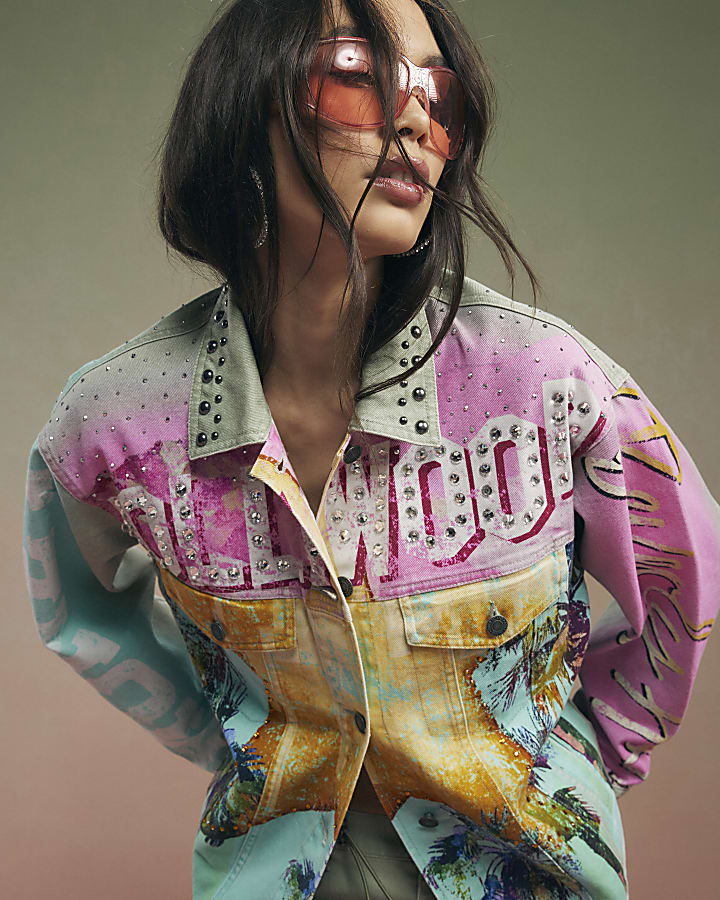 Green Year Zero Printed Trucker Jacket