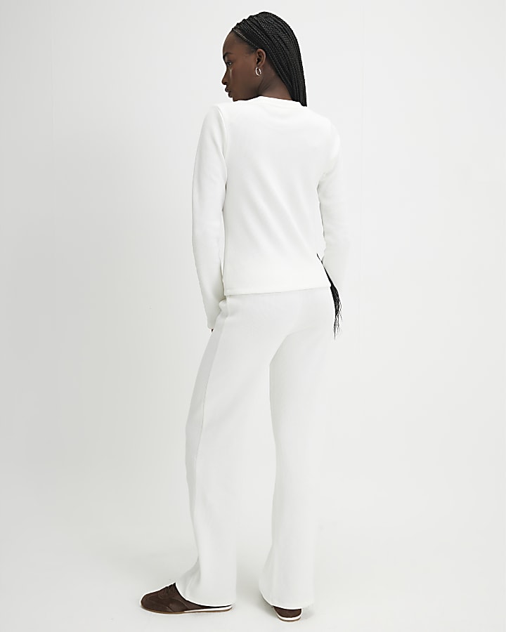 Cream Cardigan and Trousers Loungewear Set