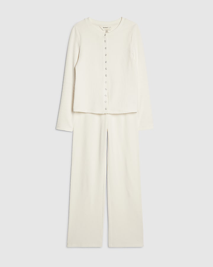 Cream Cardigan and Trousers Loungewear Set