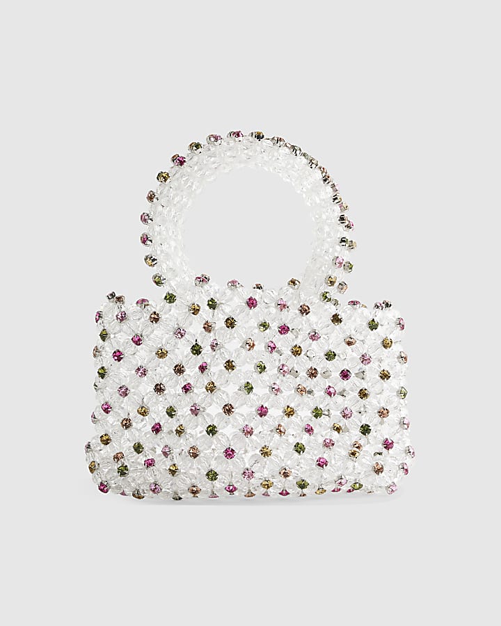 Multi Colour Diamante Beaded Clutch Bag