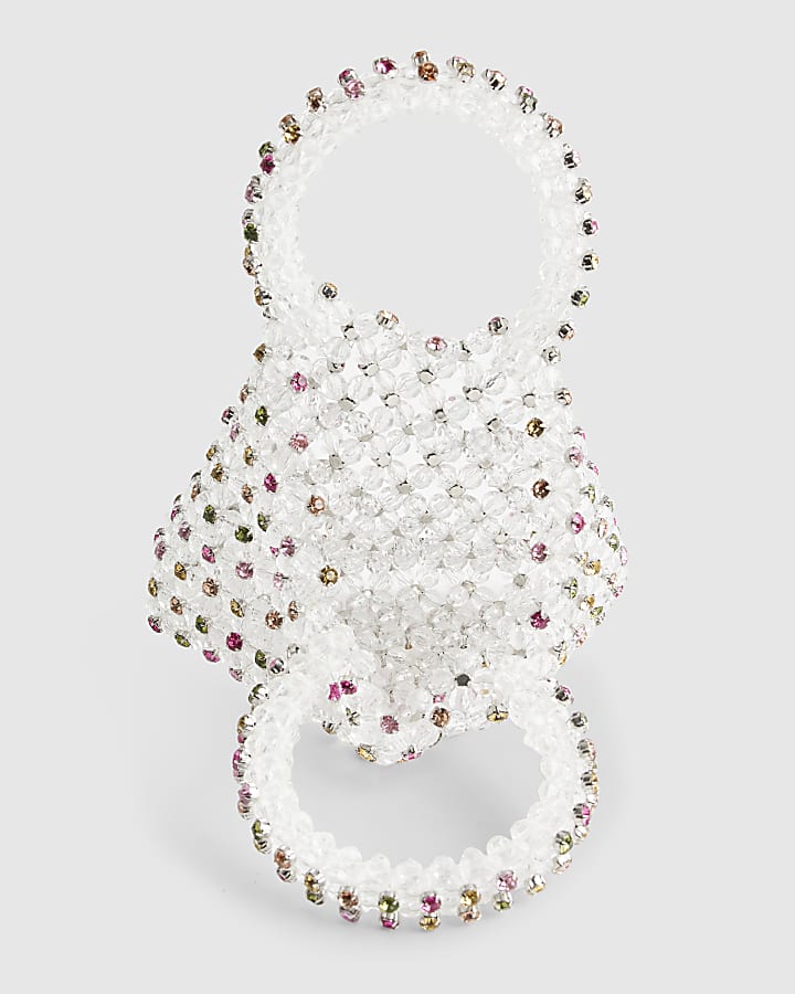 Multi Colour Diamante Beaded Clutch Bag