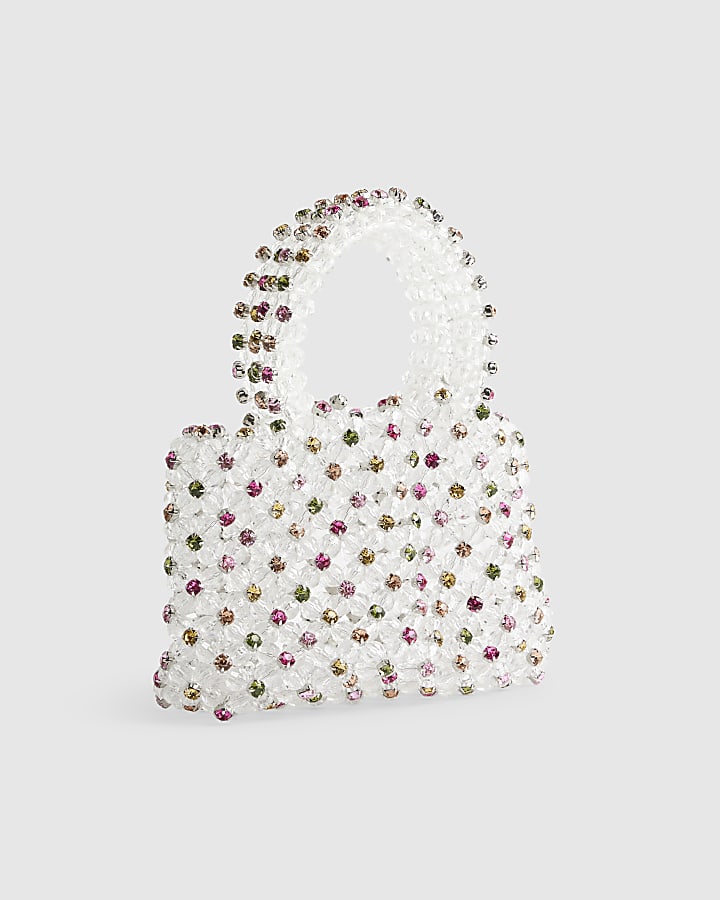 Multi Colour Diamante Beaded Clutch Bag