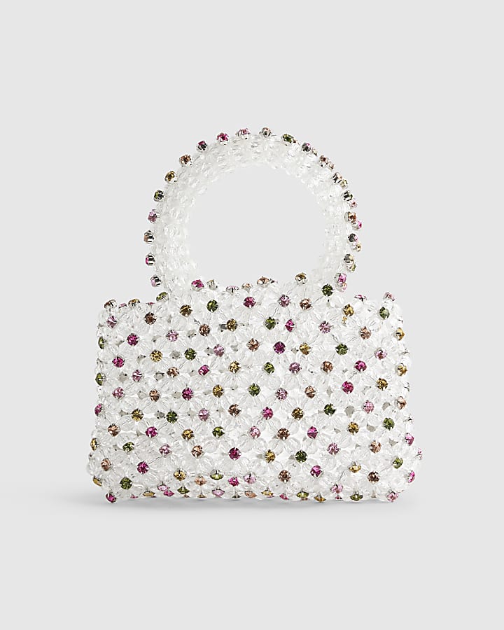 Multi Colour Diamante Beaded Clutch Bag