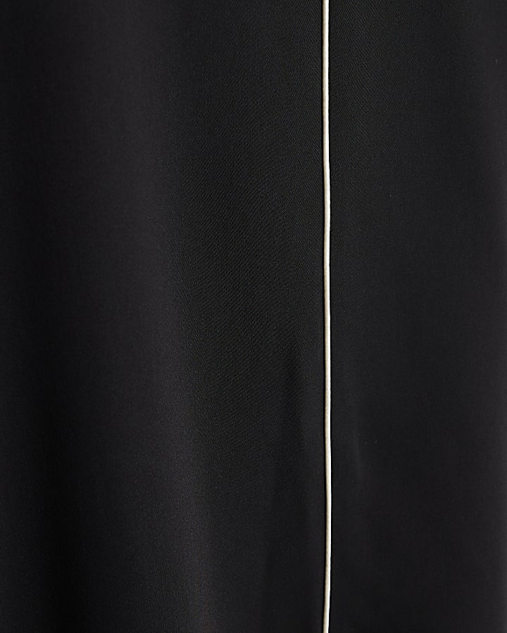 Black Long Flute Sleeve Blouse