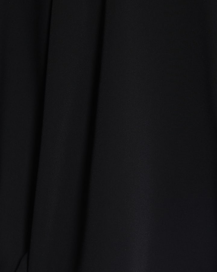 Black Long Sleeve Keyhole Blouse