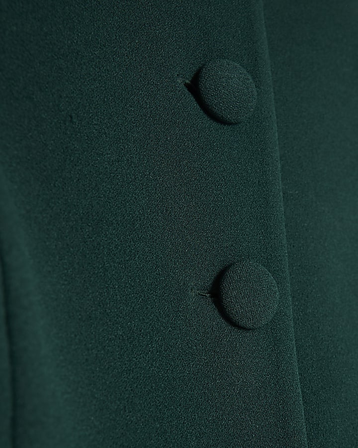 Green Sleeveless Frill Trim Waistcoat