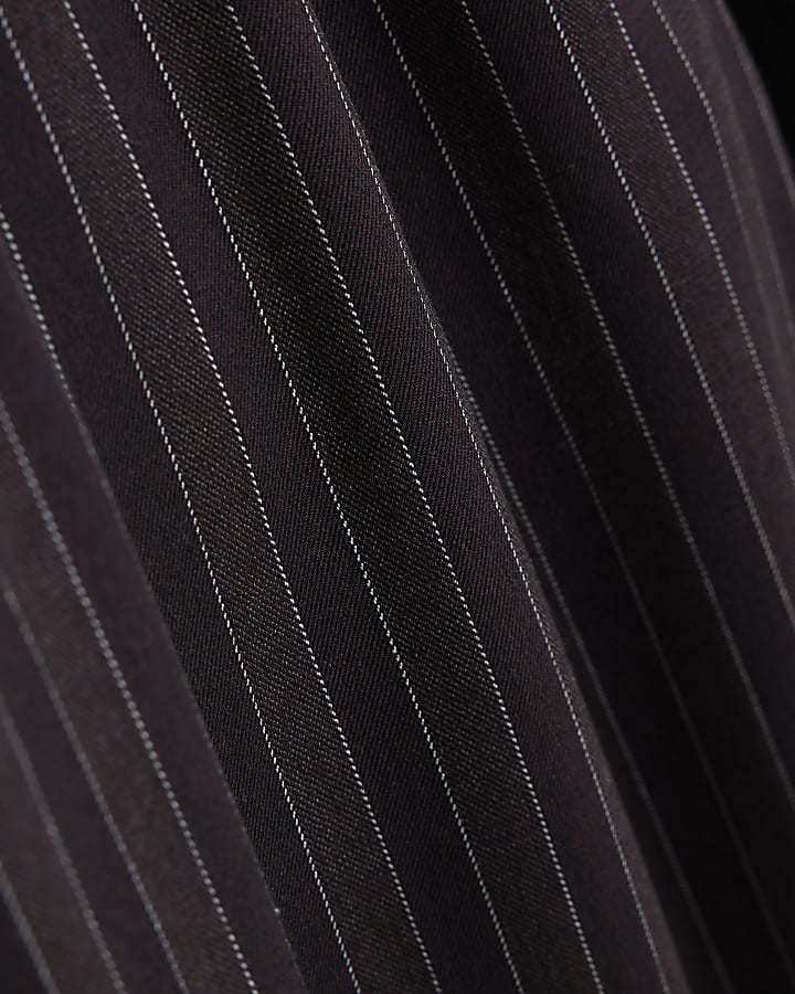 Purple Pinstripe Wide Leg Trousers