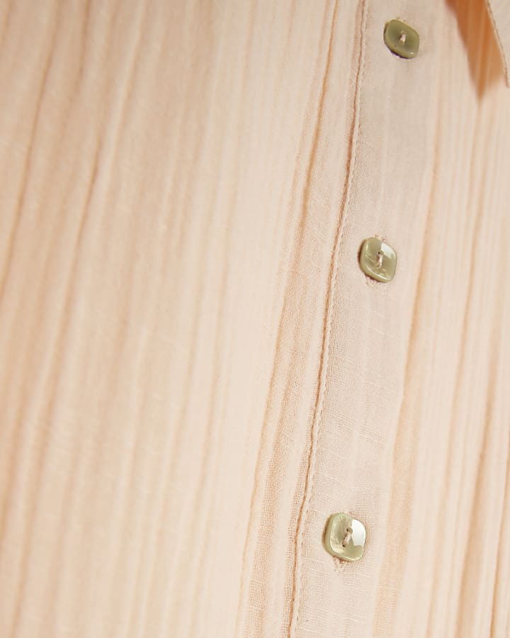 Pink Belted Mini Shirt Dress