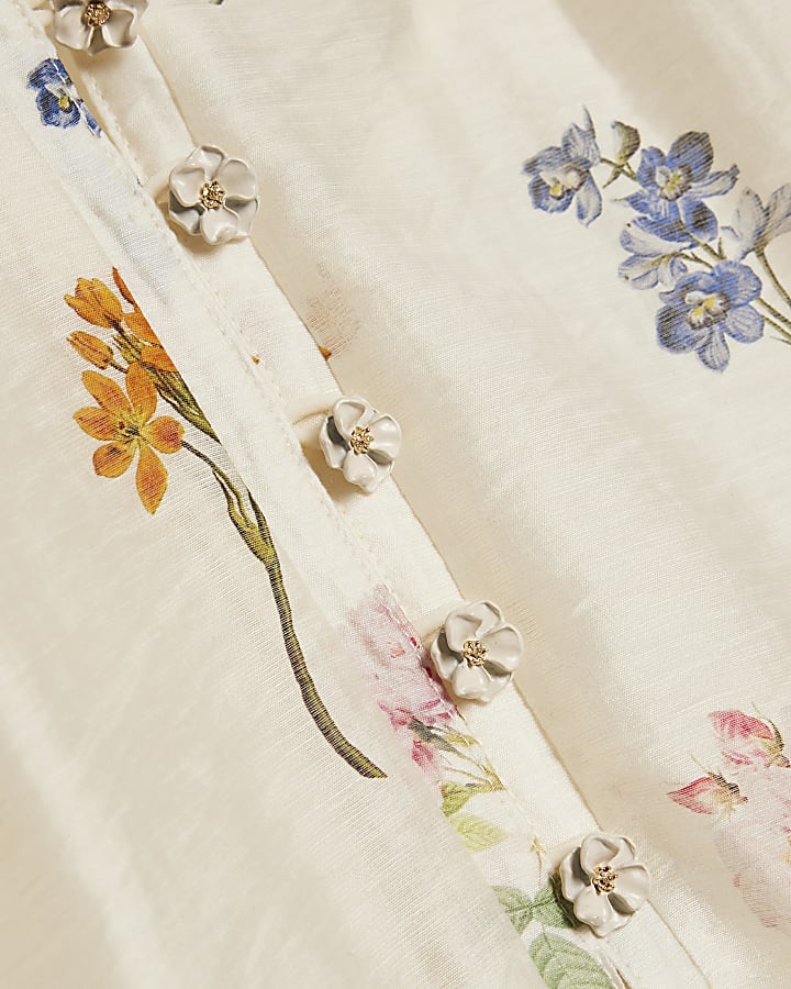 Cream Floral Blouse