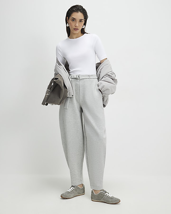 White Short Sleeve Cotton Fitted Top