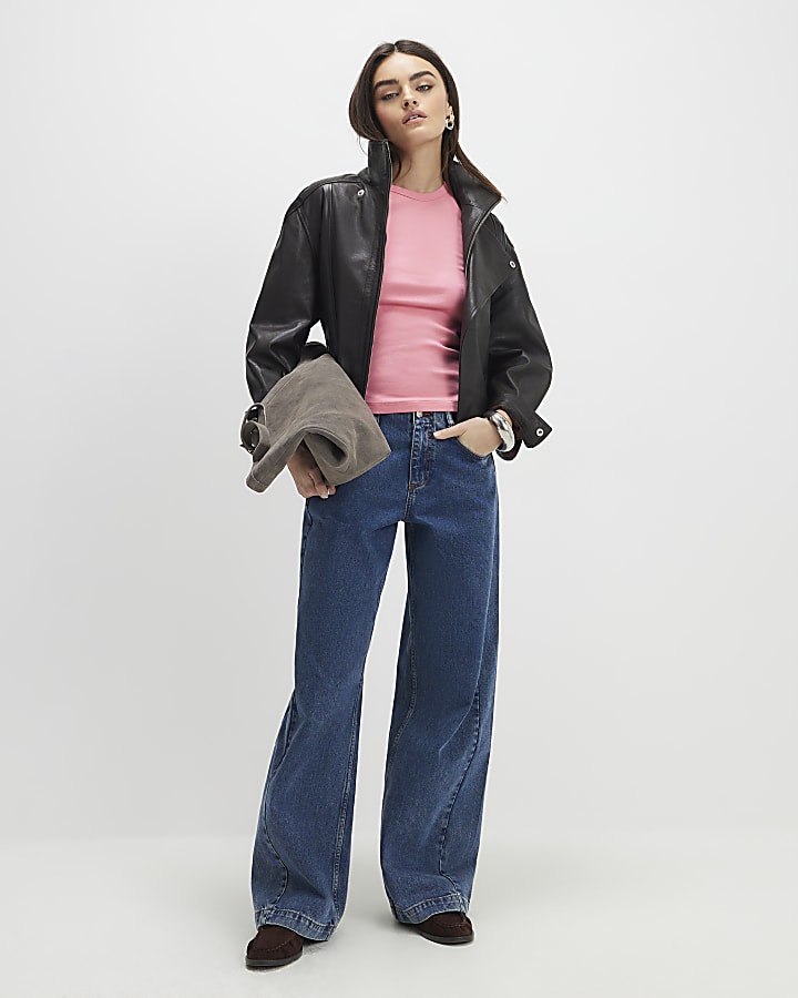 Pink Short Sleeve Fitted Top