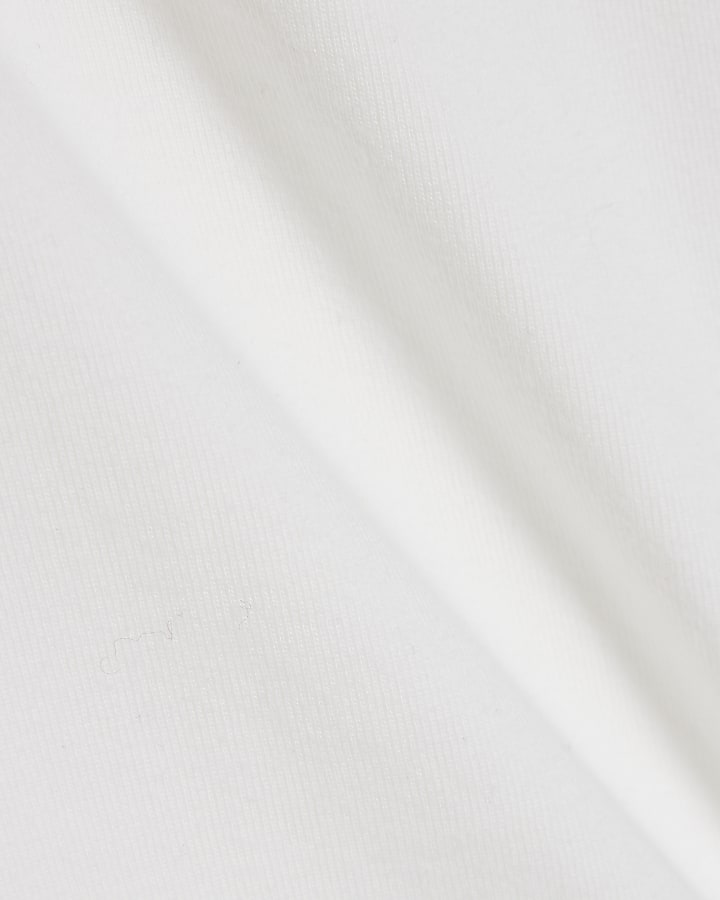 White Cotton Long Sleeve Fitted Top