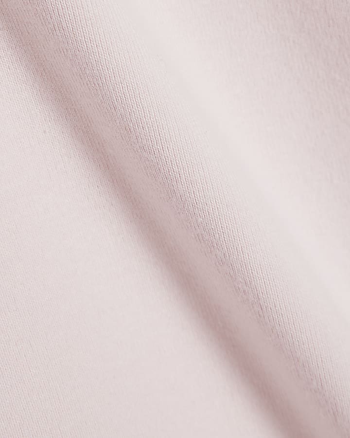 Pink Cotton Long Sleeve Fitted Top