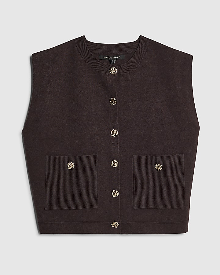 Brown Knitted Waistcoat