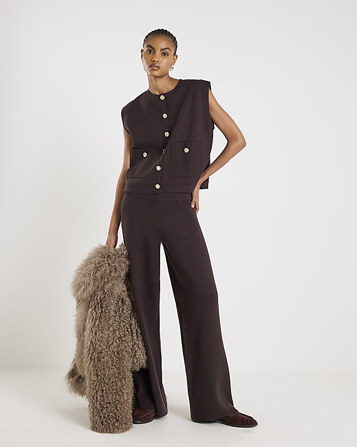 Brown Knitted Waistcoat