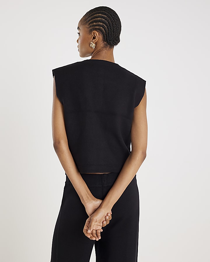 Black Knitted Waistcoat